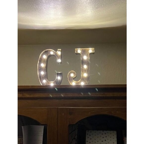 1 pc Golden Black Led Marquee Letter - Industrial, Vintage Style Light Up - Picture 2 of 2